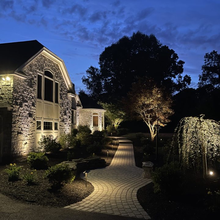 Services = design - build = frint entrance landscape design photo after